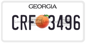 CRF3496 license plate in Georgia