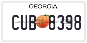 CUB8398  license plate in GA