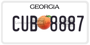 CUB8887 license plate in Georgia