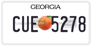 CUE5278  license plate in GA