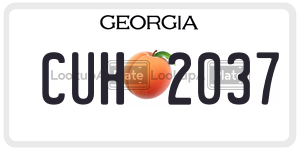CUH2037 license plate in Georgia