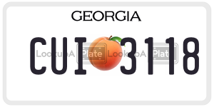 CUI3118 license plate in Georgia