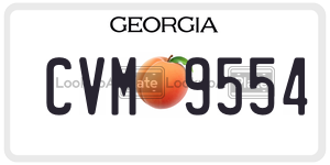 CVM9554 license plate in Georgia