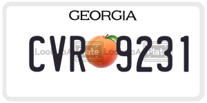 CVR9231  license plate in GA