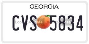 CVS5834  license plate in GA
