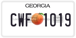 CWF1019  license plate in GA