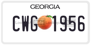 CWG1956  license plate in GA