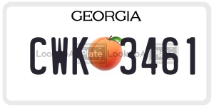 CWK3461 license plate in Georgia