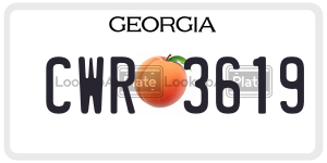 CWR3619  license plate in GA