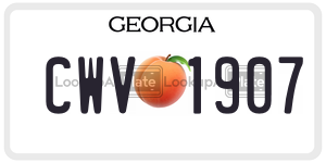 CWV1907  license plate in GA