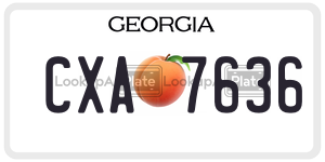 CXA7636  license plate in GA