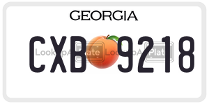 CXB9218  license plate in GA