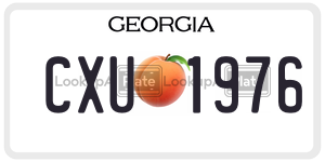 CXU1976  license plate in GA