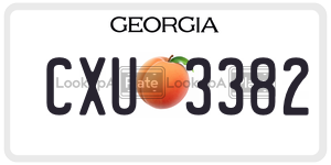 CXU3382  license plate in GA
