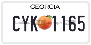 CYK1165 license plate in Georgia