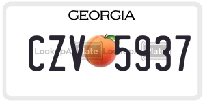 CZV5937 license plate in Georgia