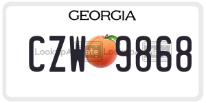 CZW9868  license plate in GA