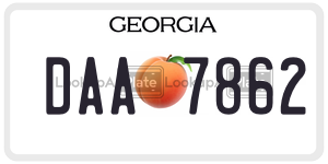 DAA7862 license plate in Georgia