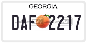 DAF2217 license plate in Georgia