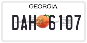 DAH6107  license plate in GA