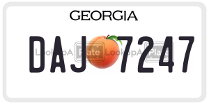 DAJ7247  license plate in GA
