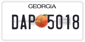 DAP5018  license plate in GA