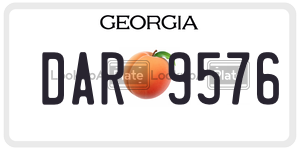 DAR9576  license plate in GA