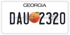 DAU2320 license plate in Georgia