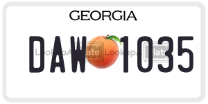 DAW1035 license plate in Georgia