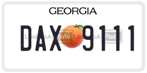 DAX9111 license plate in Georgia