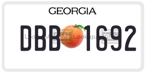 DBB1692 license plate in Georgia