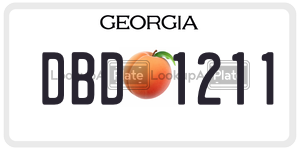 DBD1211  license plate in GA
