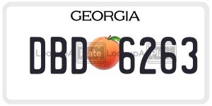 DBD6263  license plate in GA