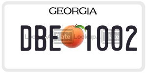 DBE1002  license plate in GA