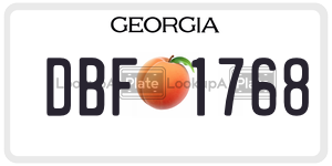 DBF1768  license plate in GA