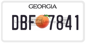 DBF7841 license plate in Georgia