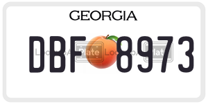 DBF8973 license plate in Georgia