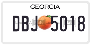 DBJ5018  license plate in GA