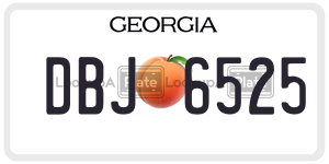 DBJ6525 license plate in Georgia