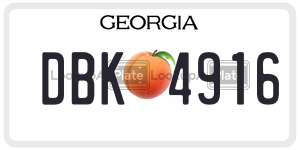 DBK4916 license plate in Georgia