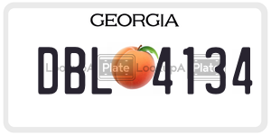 DBL4134  license plate in GA