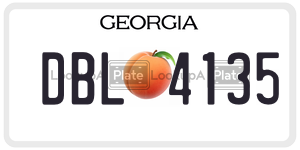 DBL4135 license plate in Georgia