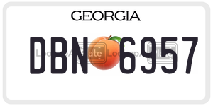 DBN6957 license plate in Georgia