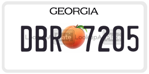 DBR7205  license plate in GA