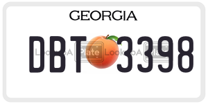DBT3398 license plate in Georgia