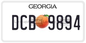 DCB9894  license plate in GA