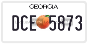 DCE5873  license plate in GA