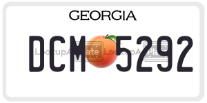DCM5292 license plate in Georgia