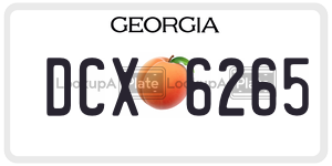 DCX6265  license plate in GA