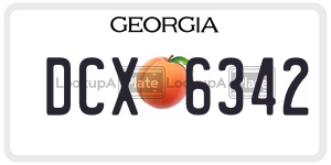 DCX6342  license plate in GA